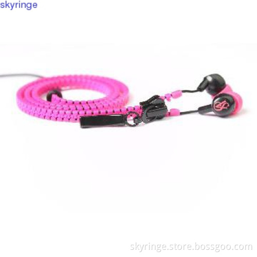 Fashionable zipper earphones with high quality